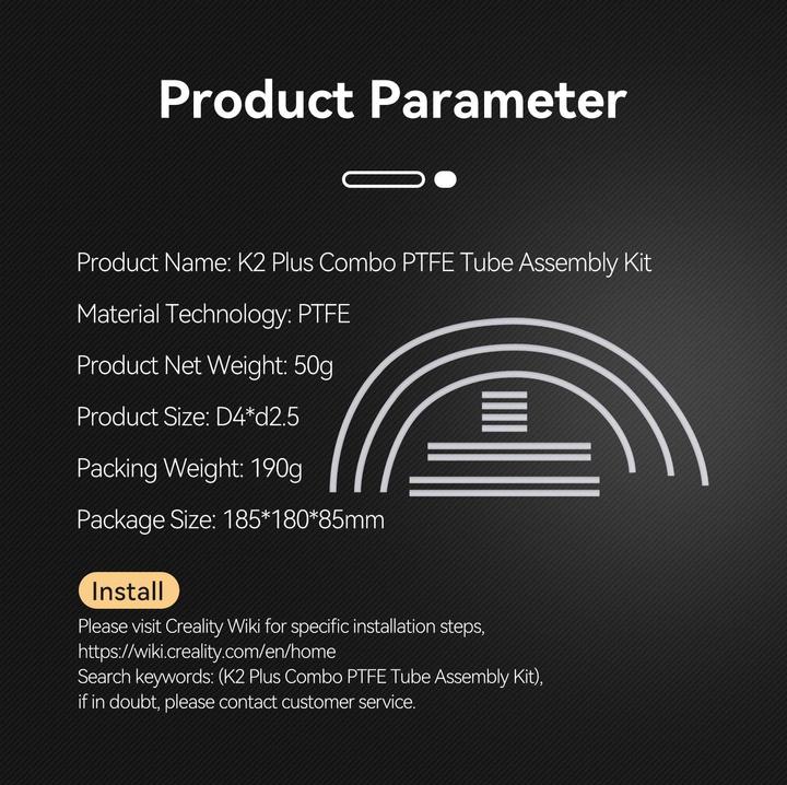 Actual product image Creality K2 Plus Combo - Teflon tubes Kit (Replacement parts)