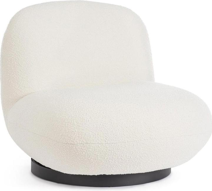 Actual product image Bizzotto Swivel armchair Margot white boucle