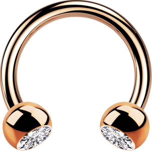 Immagine prodotto Star Piercing Micro Circular Barbell oro rosa con due sfere di cristallo argento (Acciaio chirurgico 316L, senza ottone)