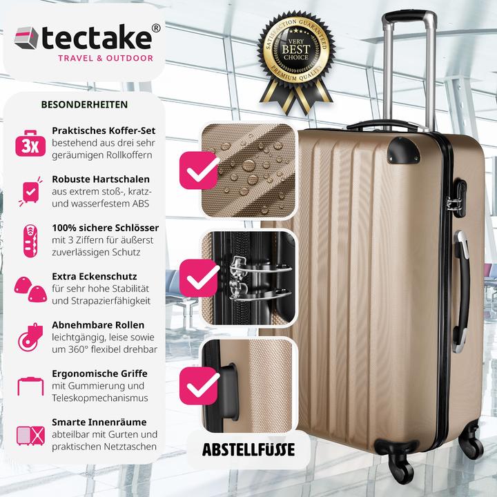 Actual product image tectake Hard case set 3 pcs. (95 l, M (50 - 90l), L (90 - 115l))