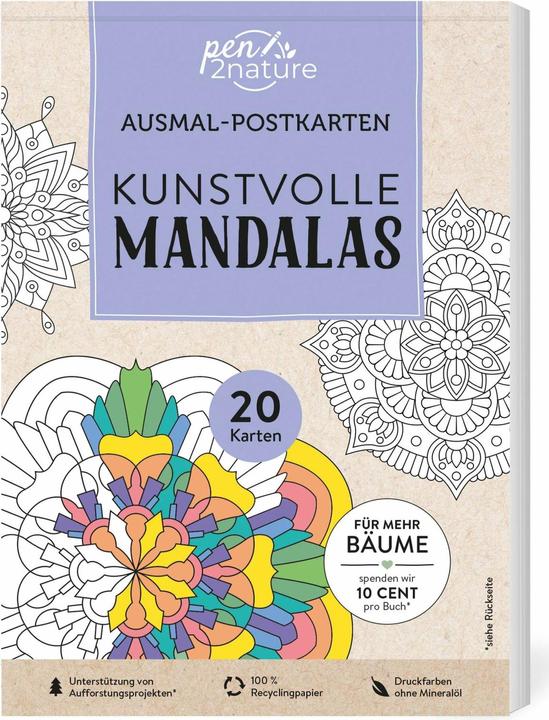 Actual product image Colouring postcards Artful mandalas | 20 cards (20 pcs.)