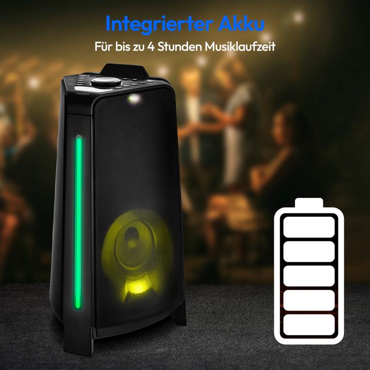 Actual product image Medion MD 43552 Party speaker black (4 h, Electrical connection, Rechargeable battery operated)