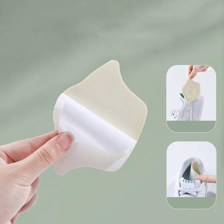 Actual product image Stride Fersen Einlage Anti-Rutsch / Ultraweiche Stoff Pads / Massage Einlagen für Turnschuhe - 1 Paar Weiss