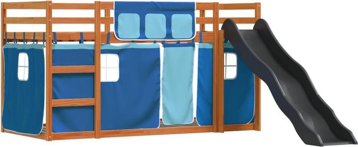 Image du produit VidaXL Lit superposé avec toboggan et rideaux (90 x 200 cm)