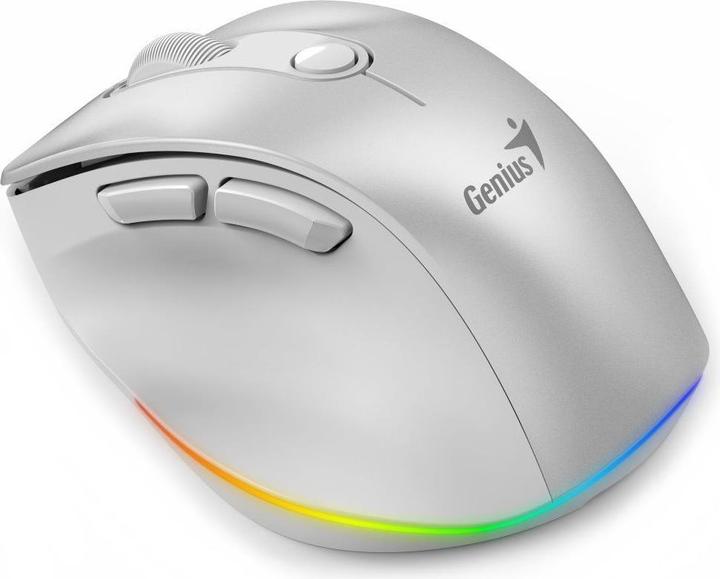 Actual product image Genius Ergo 9000S Pro/Ergonomická/Optická/Pro praváky/2 400 DPI/Bezdrátová USB + Bluetooth/Bílá (Wireless)