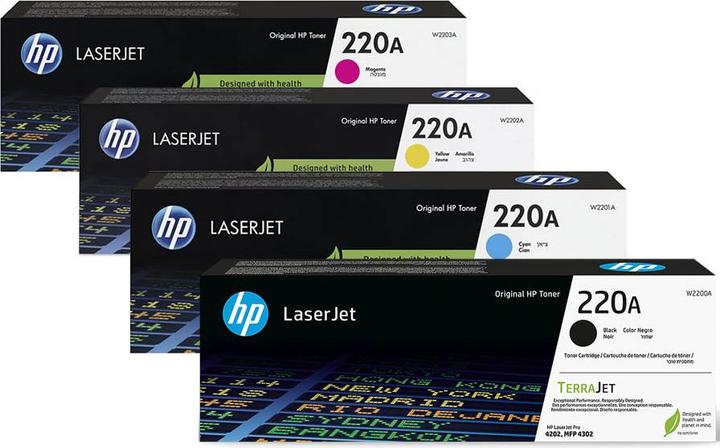 Produktbild HP Original W2200A SET / 220A SET Set mit allen vier Farben (M, BK, Y, C)