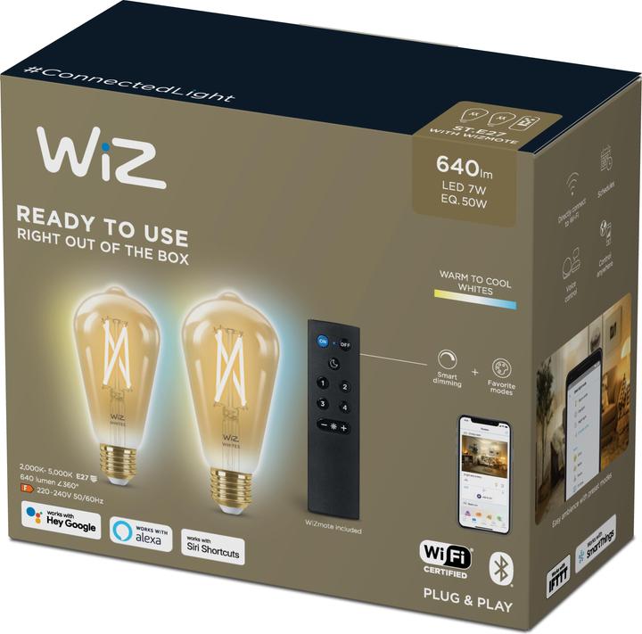 Immagine prodotto WiZ trasparente (E27, 7 W, 640 lm, 2 x, F)