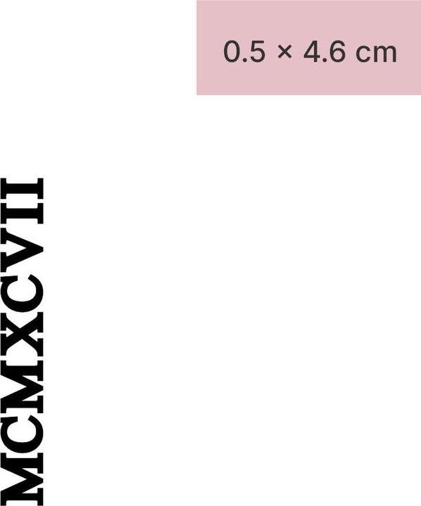 Produktbild minink Temporäres Tattoo – Römische Zahl MCMXCVII (1997)