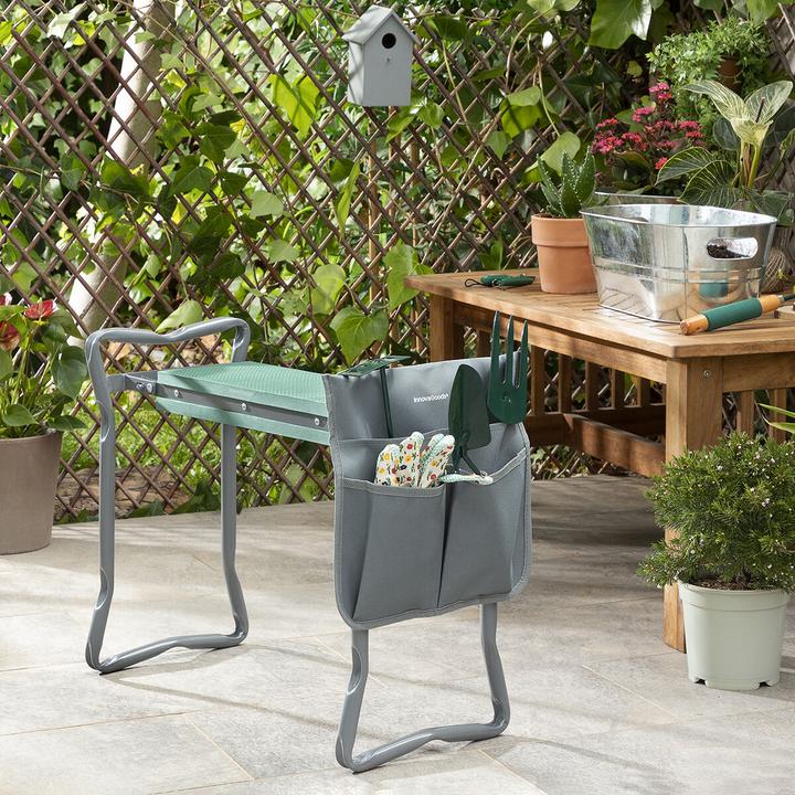 Actual product image InnovaGoods 3-in-1 garden kneeling bench with Situl tool bag