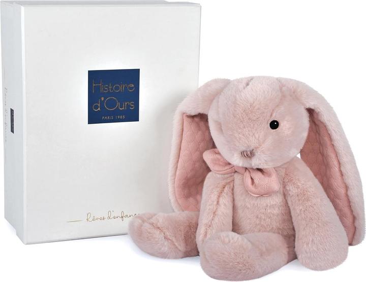 Actual product image Doudou et Compagnie Preppy chic bunny, pink 30cm (30 cm)