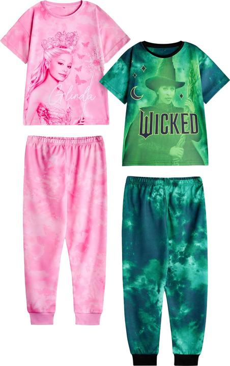 Actual product image Wicked Girls Elphaba and Glinda Short-Sleeved Long Pyjama Set (Pack of 2) (128)