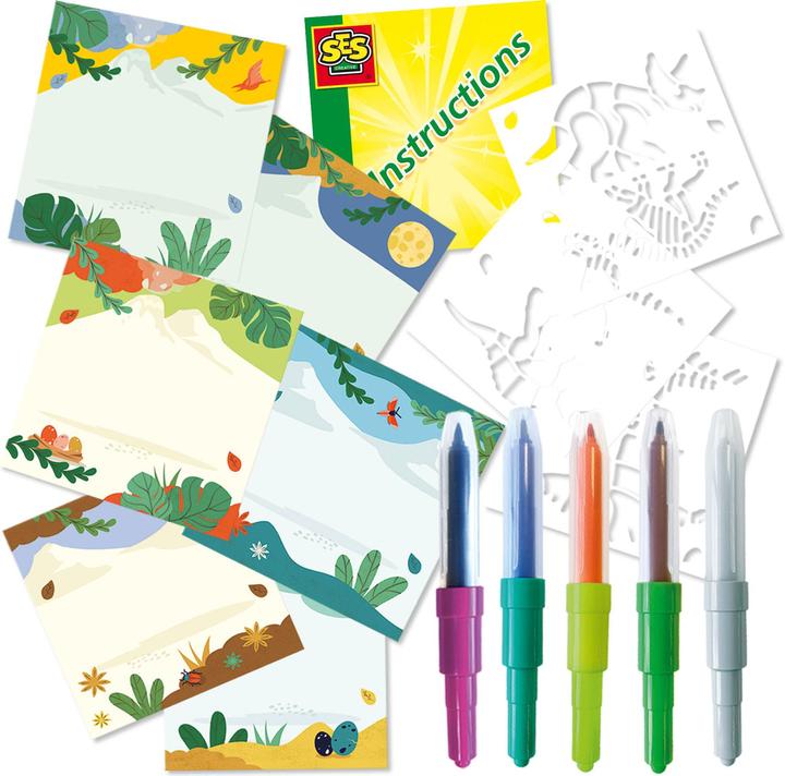 Image du produit Ses Creative Blow Airbrush Pens - Dinosaures avec changement de couleur magique