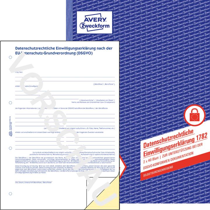 Image du produit Avery Déclaration de consentement en matière de protection des données DIN A4 x 40 fls. (40 x)