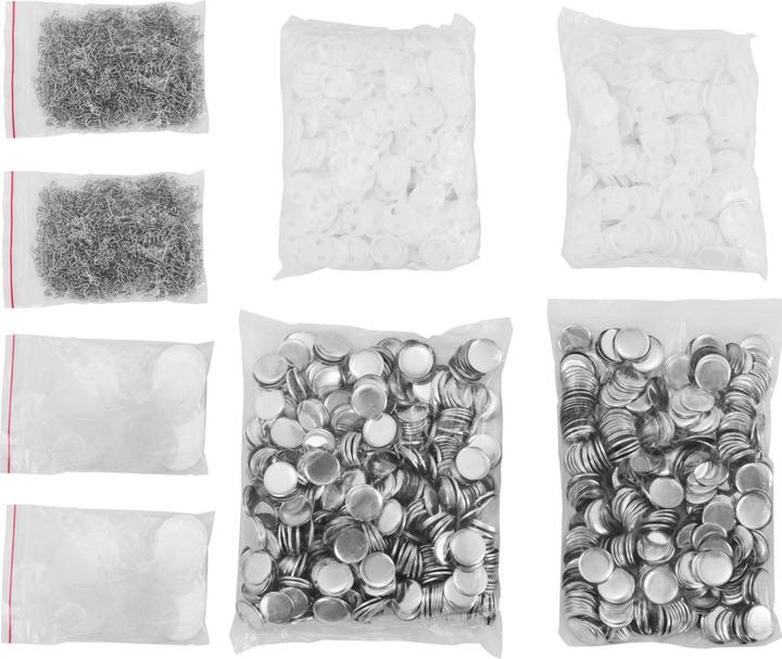 Produktbild Uniprodo Buttonrohlinge 1.000 St. Ansteckbuttons Ø 25mm Buttons Rohlinge Metall Folie PET