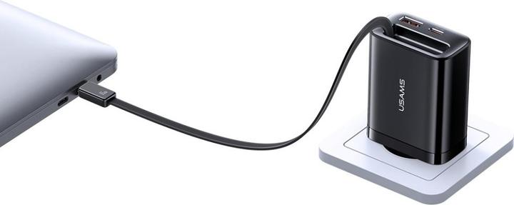 Produktbild Usams CC299 65W Fast Charger With Retractable Type-C Cable (EU) - Xiang Series White (65 W)