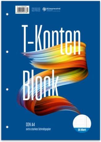 Image du produit Staufen Bloc de comptes en T Original Style, A4, 10 comptes par page, tons bleus (80 g/m², 25 x, A4)