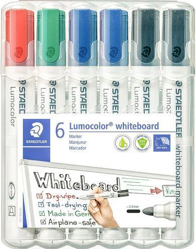 Image du produit Staedtler 6 351 WP6 X Marqueur pour tableau blanc, couleurs assorties 2,0 mm (Trié, 2 mm, 6 x)