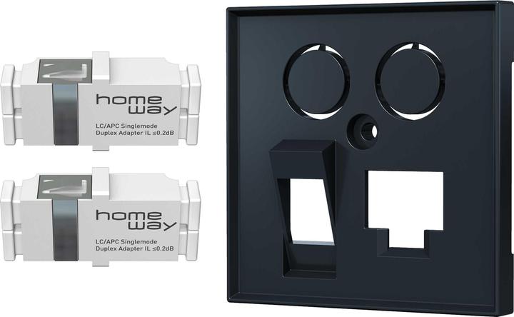 Actual product image Homeway Fibre Set one.fibre Anth HW-OFKSE55ANG 2xLC/APCD-SM-Kupp+ZP Multi insert/cover for Date