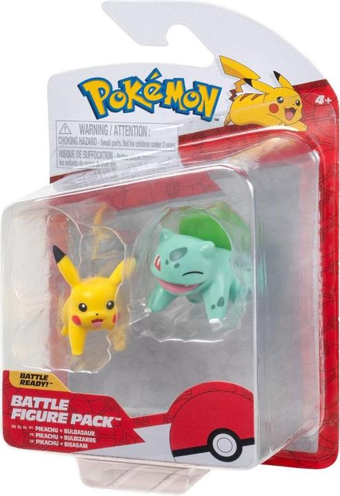 Actual product image Jazwares Pokémon Battle Figure First Partner Set Figures 2-pack Bulbasaur #2, Pikachu #1