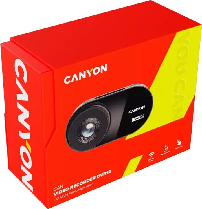 Actual product image Canyon DVR10, car camera with recording, Full HD, 1080p at 60 fps, 3" touch screen (Wi-Fi, Built-in microphone, Night vision, Built-in display, Full HD)