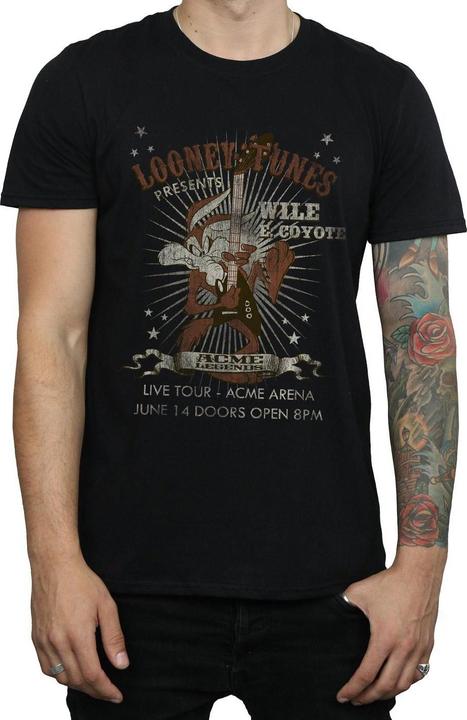 Immagine prodotto Looney Tunes Maglietta in cotone con chitarra Wile E Coyote da uomo (S)