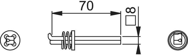 Produktbild Hoppe Vierkantstift Profilstift FEI-Spindel Vierkant 8 x 70 mm Eisen verzinkt geteilt