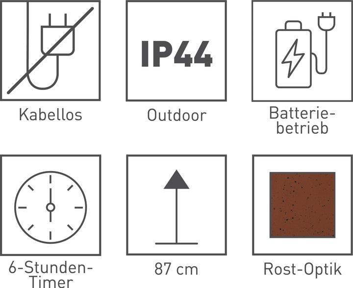 Actual product image Garvida Garten Dekosäule Rost-Optik Bauernrose 87 cm