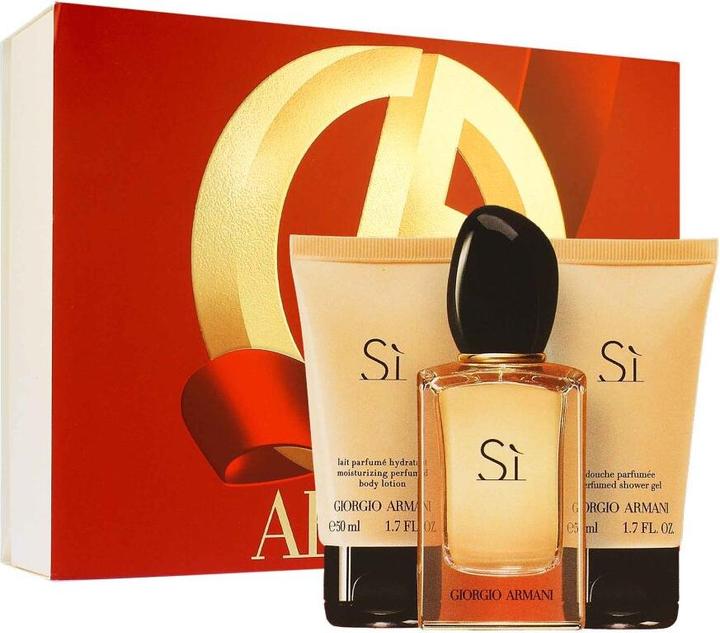 Produktbild Giorgio Armani Sì Set Eau de Parfum 50ml + Shower Gel 50ml + Body Milk 50ml (Eau de Parfum, 150 ml)