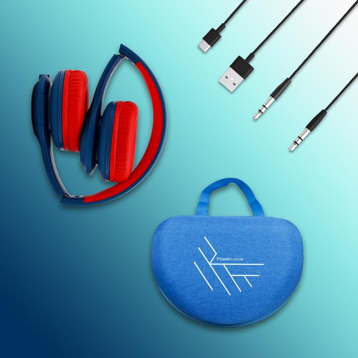 Image du produit PowerLocus PLED Bluetooth-Kinderkopfhörer blau/rot