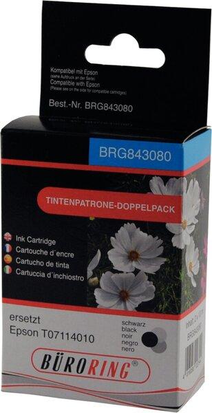 Produktbild Büroring Doppelpack Tintenpatrone, ersetzt Epson T0711, 2 x ca. 255 Seiten, schwarz