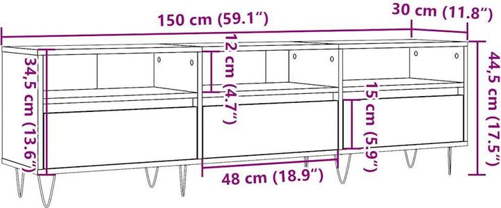 Produktbild VidaXL TV Schrank Lowboard Fernsehschrank Fernsehtisch TV Möbel Artisan-Eiche