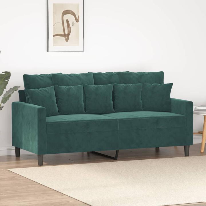 Produktbild VidaXL 2-Sitzer-Sofa Dunkelgrün 140 cm Samt,Farbe (2-Sitzer)