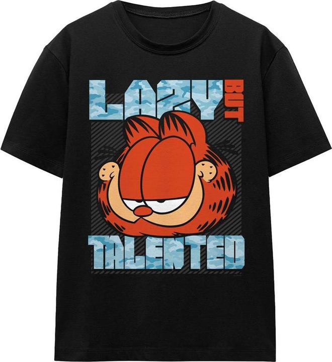 Actual product image Garfield Unisex Adult Lazy But Talented T-Shirt (S)