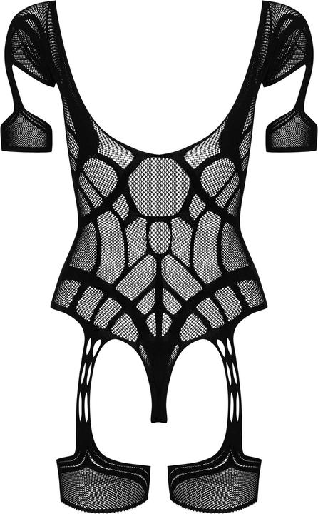 Actual product image Obsessive Mesh Bodystocking With Garter Design - Black (M/L)
