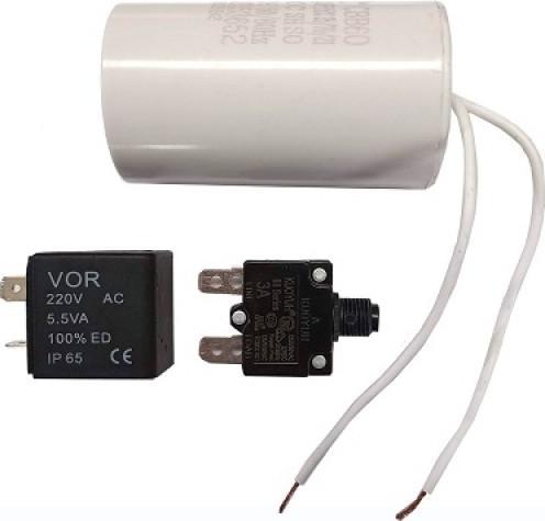 Immagine prodotto Implotex - SET Anlaufkondensator + Überlastsicherung + Magnetspule - Ersatzteile für 480W-Flüsterkom