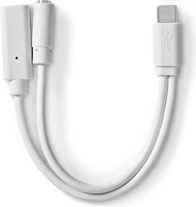 Produktbild Nedis USB-C™ Adapter | USB 2.0 | USB-C™ Stecker | USB-C™ Buchse / 3.5 mm Buchse | 0.10 m | Rund | Ve (0.10 m, USB 2.0, 10 W)