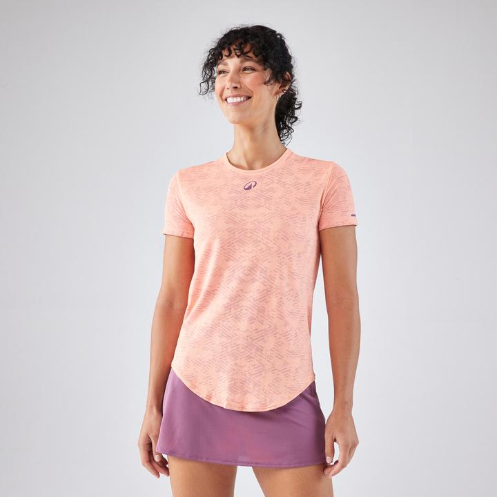 Immagine prodotto Kuikma Women’s Short-Sleeved Breathable Technical Padel T-Shirt - Coral Orange (XL)