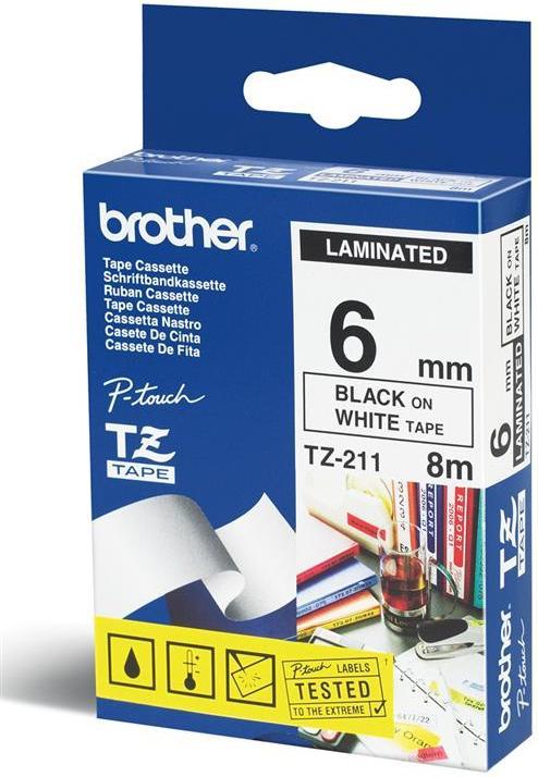 Immagine prodotto Brother TZe-211 (0.60 cm, Nero, Bianco)