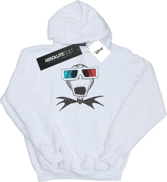 Actual product image Disney Mens Nightmare Before Christmas Jack Skellington 3D Glasses Hoodie (L)