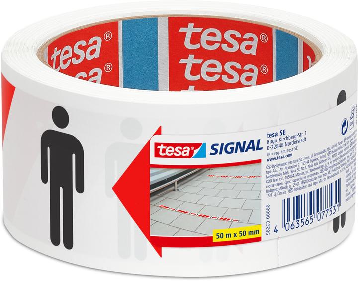 Actual product image tesa Signal Social Distancing Tape, marking tape to keep your distance (50 mm)
