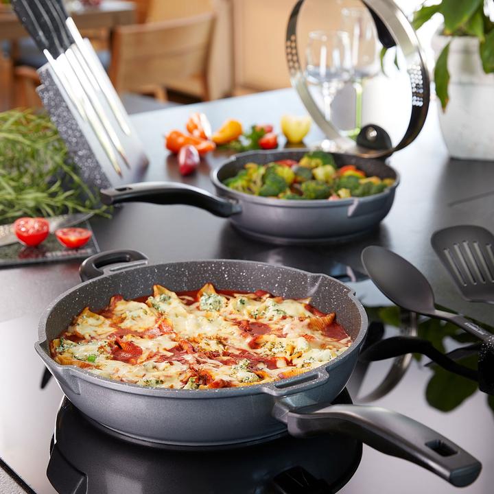 Produktbild Stoneline FUTURE Schmorpfanne 24 cm, mit Siebglasdeckel (24 cm, Bräter + Schmortopf, Aluminium)