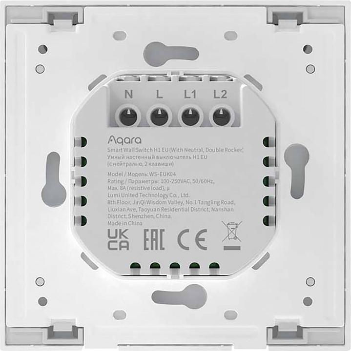 Produktbild Xiaomi Smart Wall Switch H1 Weiss With Neutral, Double Rocker (Zigbee)