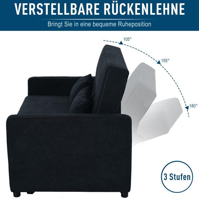 Image du produit Swisshandel24 Canapé-lit, Canapé pliant, Canapé en tissu 2 places, Canapé-lit, Canapé avec fonction sommeil (Canapé-lit, 2 places)