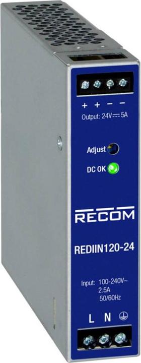 Produktbild Recom REDIIN120-24 Hutschienen-Netzteil (DIN-Rail) 24 V 5 A 120 W Anzahl Ausgän