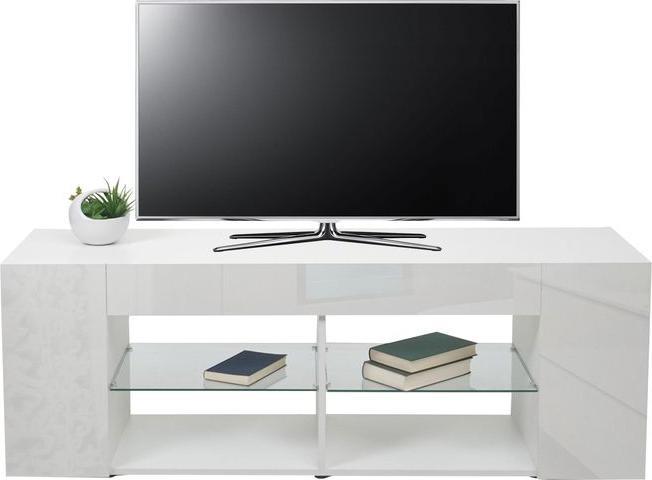 Immagine prodotto Mendler Porta TV HWC-L36, legno 50x144x40cm, vano portaoggetti, bianco lucido