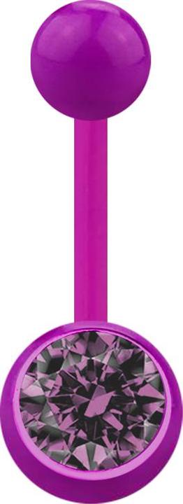 Immagine prodotto Star Piercing Banana viola con sfera e cristallo chiaro viola (Acrilico, senza ottone)