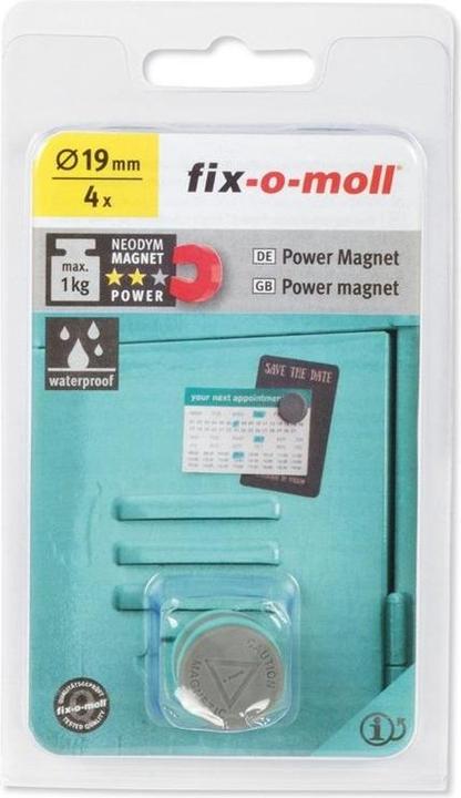 Fix-o-moll MAGNET WATER RESIST 3562825 4PCS (4 x)