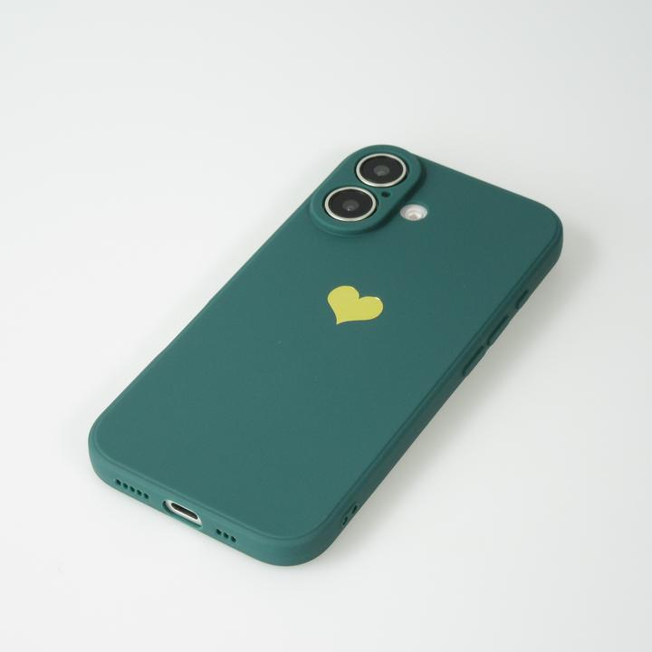 Produktbild PhoneLook Hülle Silikon Mat Herz gold (Apple iPhone 16)