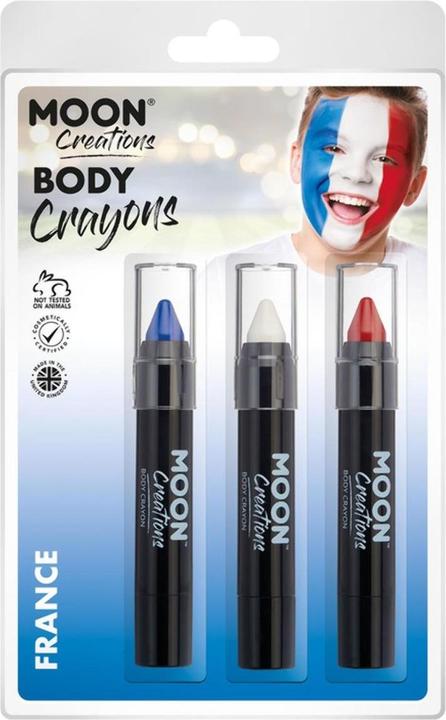Immagine prodotto Moon Creations Wachsmalstifte Gesichtsmalerei Logo (Rosso, Bianco, Blu scuro)