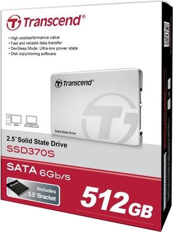 Image du produit Transcend Dysk SSD Ssd370s 512gb 2,5" Sata Iii (Ts512gssd370s) (512 Go, 2.5")